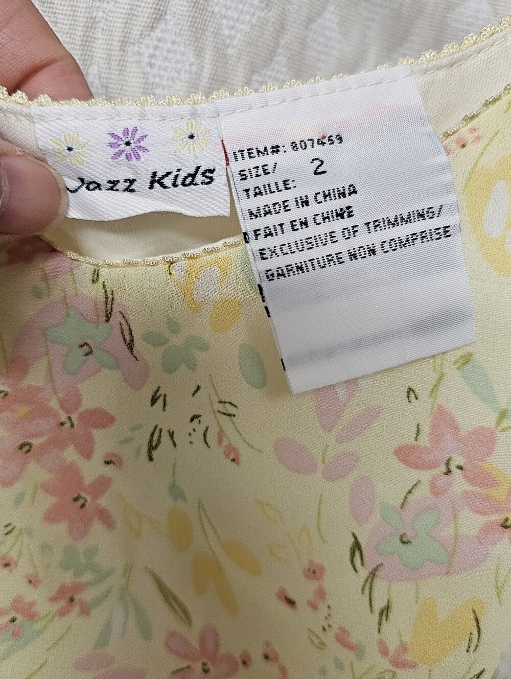 Jazz Kidd Yellow Floral Ruffle Dress with Satin Bow - Picture 2 of 4